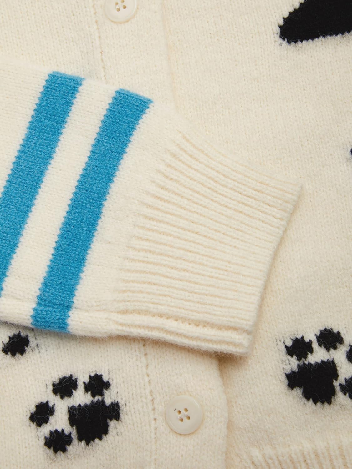 CIDER Cardigan Sweater for Women Knitted Long Sleeve Collared Cat Cute Pattern Button Down Crop Tops