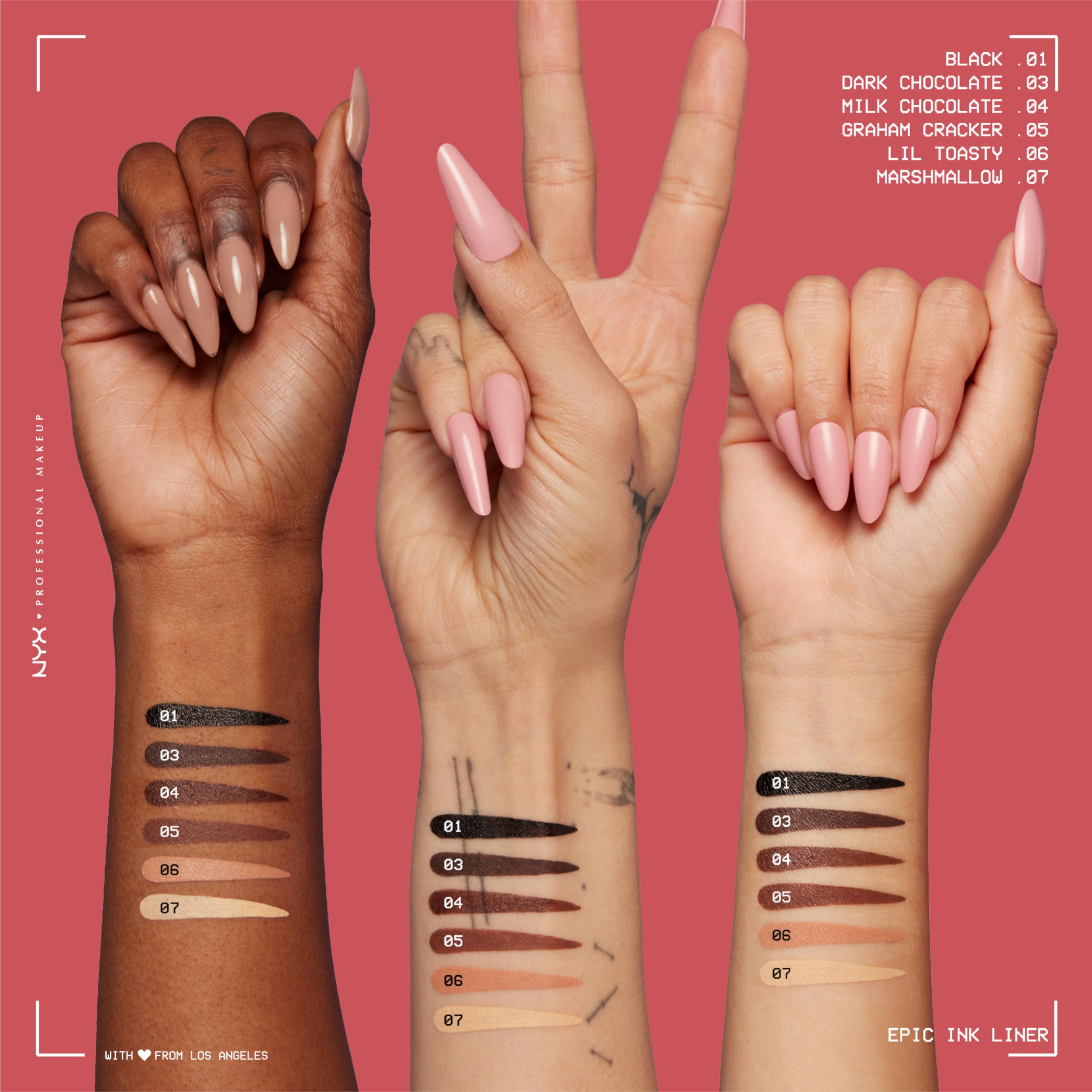 NYX PROFESSIONAL MAKEUP Epic Ink Liner, Waterproof Liquid Eyeliner - Black, Vegan Formula