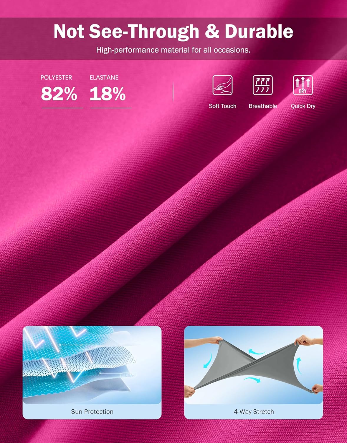 SANTINY 18" Skorts for Women 3 Pockets High Waist Long Athletic Tennis Skirt Golf Skort for Casual Summer Travel