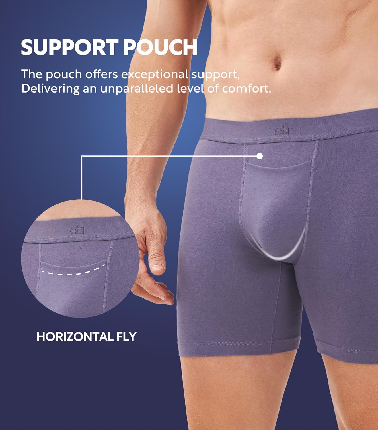 DAVID ARCHY Mens Underwear Cotton Boxer Briefs with Pouch Ultra Moisture Wicking Breathable Soft with Horizontal Fly 3 Pack