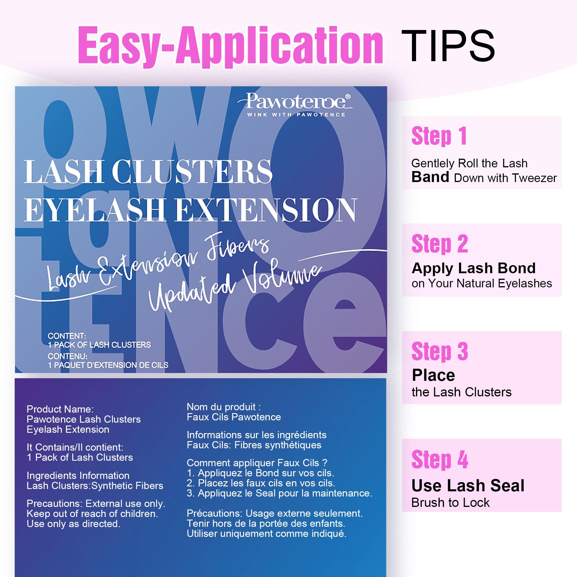 Pawotence Lash Extension Kit DIY 280pcs Lash Clusters Eyelash Extension Kit, 9-16mm 30D 40D Individual Lashes Kit with Lash Bond and Seal, Lash Tweezers for Self Use (30D&40D, 0.07D, 9-16mm, Kit)