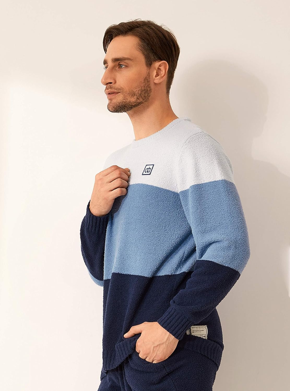 DAVID ARCHY Mens Pajamas Set Ultra-Soft Fleece Pajamas Warm Sleepwear Long Sleeve Lounge Set with Pockets