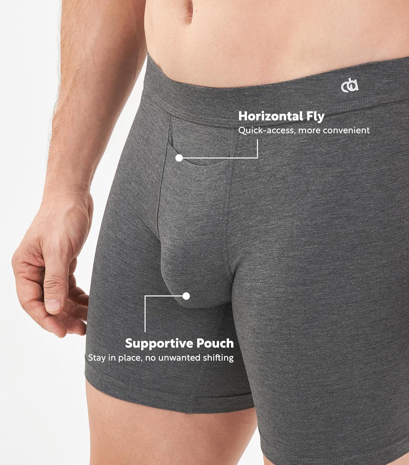 DAVID ARCHY Men's Breathable Underwear Soft Comfortable Moisture-Wicking with Fly Underwear Boxer Briefs for Men 3 Pack