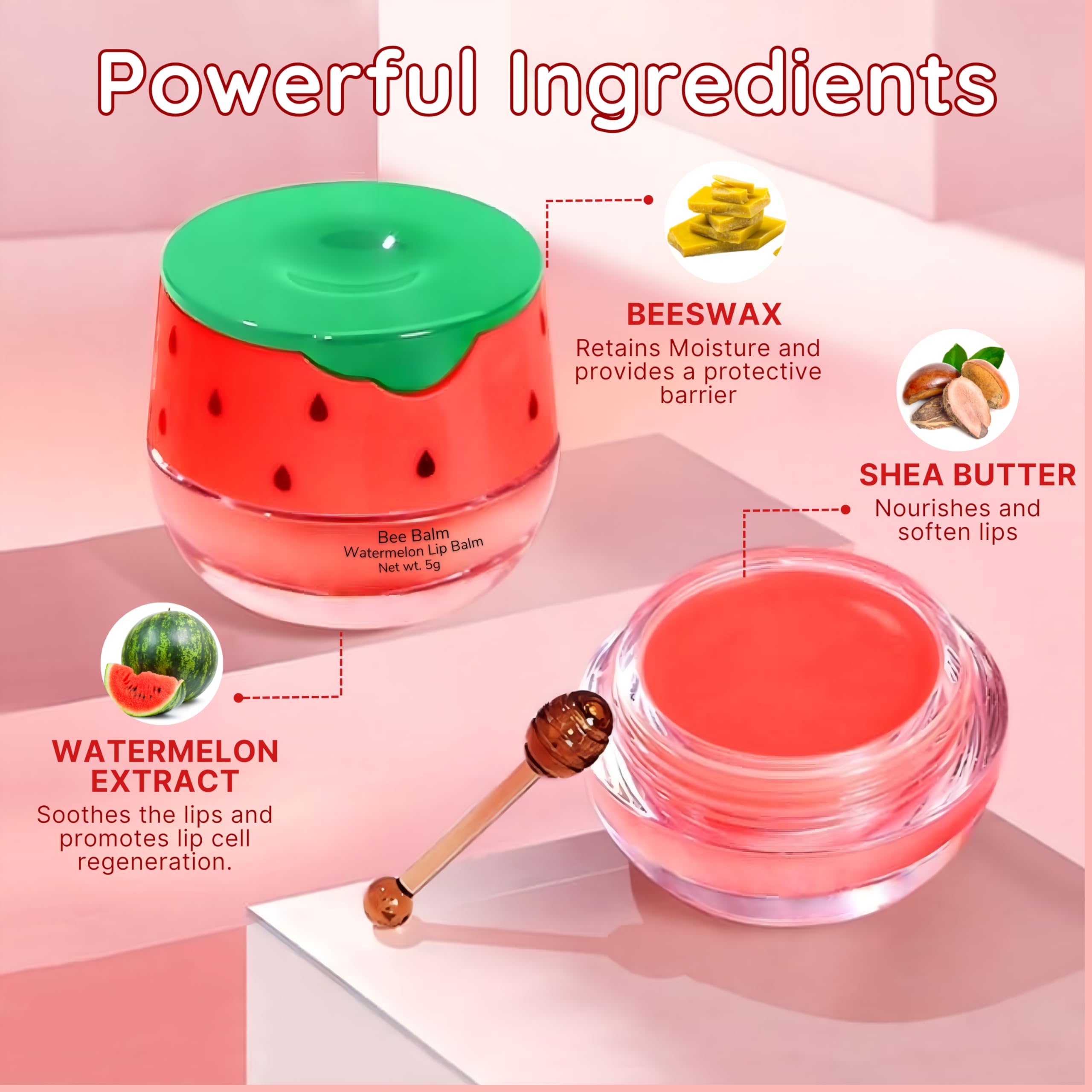 Original My Bee Balm Lip Balm - 4 Pack Hydrating Balm Honey Pot for Dry, Chapped & Cracked Lips with Propolis, Honey & Vitamin E - Soften, Smooth & Reduce Lip Lines