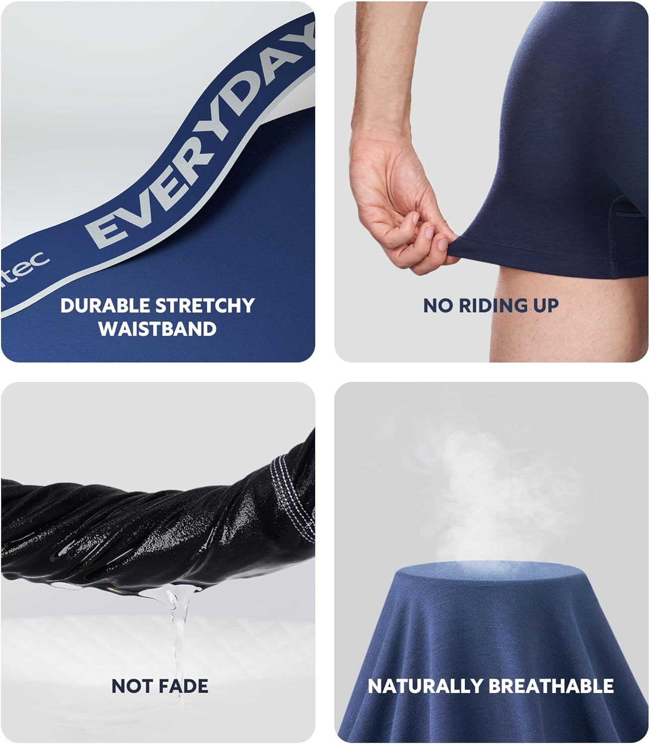 Separatec Cotton Dual Pouch Men's Underwear Comfortable Soft Breathable Everyday Boxer Briefs for men 7 Pack