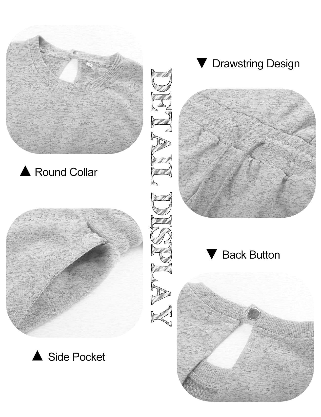 Flygo Womens Casual Jumpsuit Crewneck Cap Sleeve Long Wide Leg Pants One Piece Outfits Drawstring Romper with Pockets(LightGrey-M)