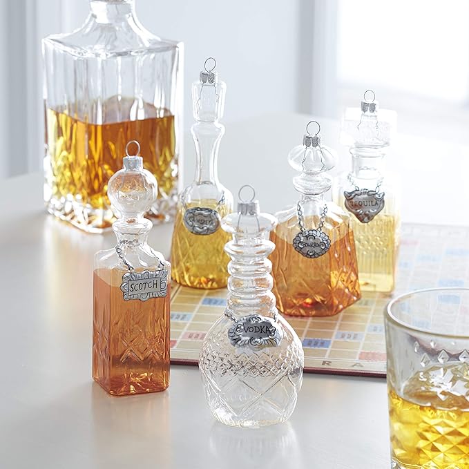 Vintage Glass Decanter Ornament Set of 5 by Eric Cortina