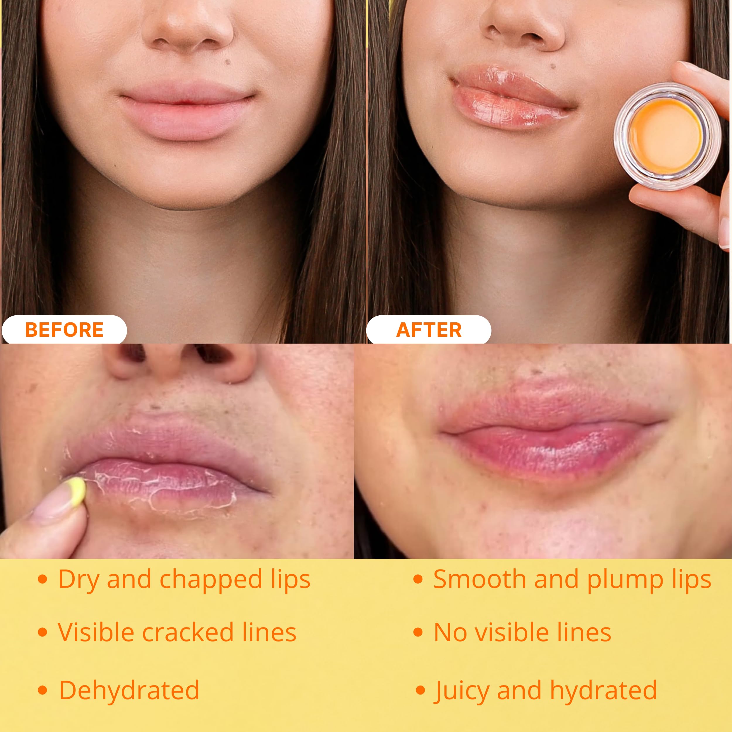 Original My Bee Balm Lip Balm - 4 Pack Hydrating Balm Honey Pot for Dry, Chapped & Cracked Lips with Propolis, Honey & Vitamin E - Soften, Smooth & Reduce Lip Lines