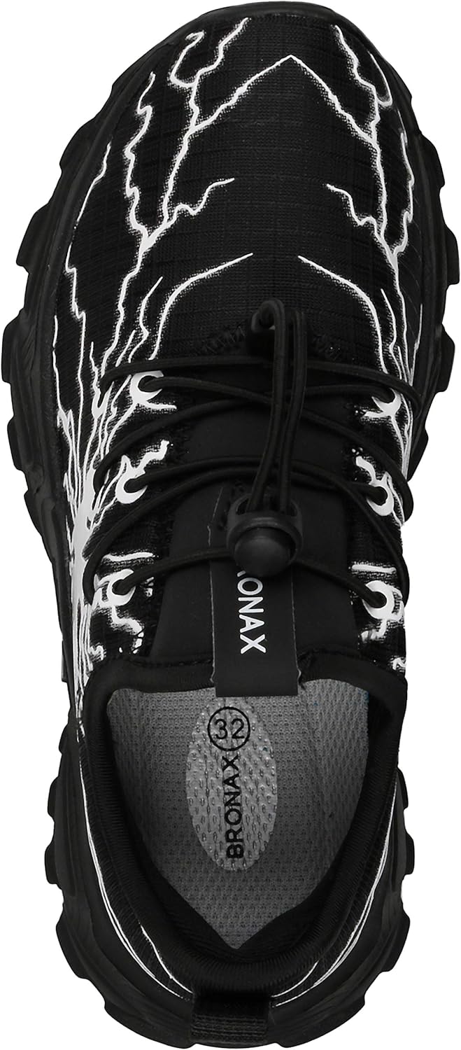 BRONAX Little/Big Boys Comfortable Graffiti Personality Tennis Shoes
