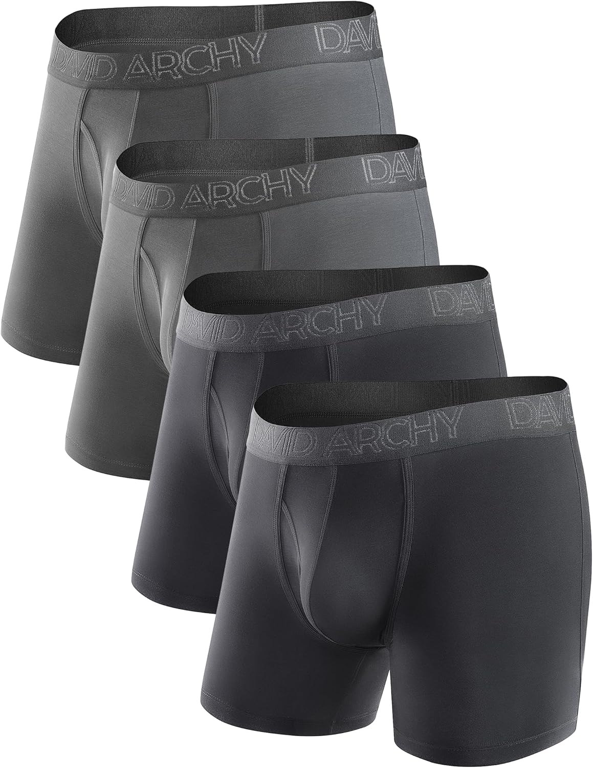 DAVID ARCHY Mens Underwear Boxer Briefs Breathable Soft Moisture-Wicking with Fly Underwear for Men Multipack