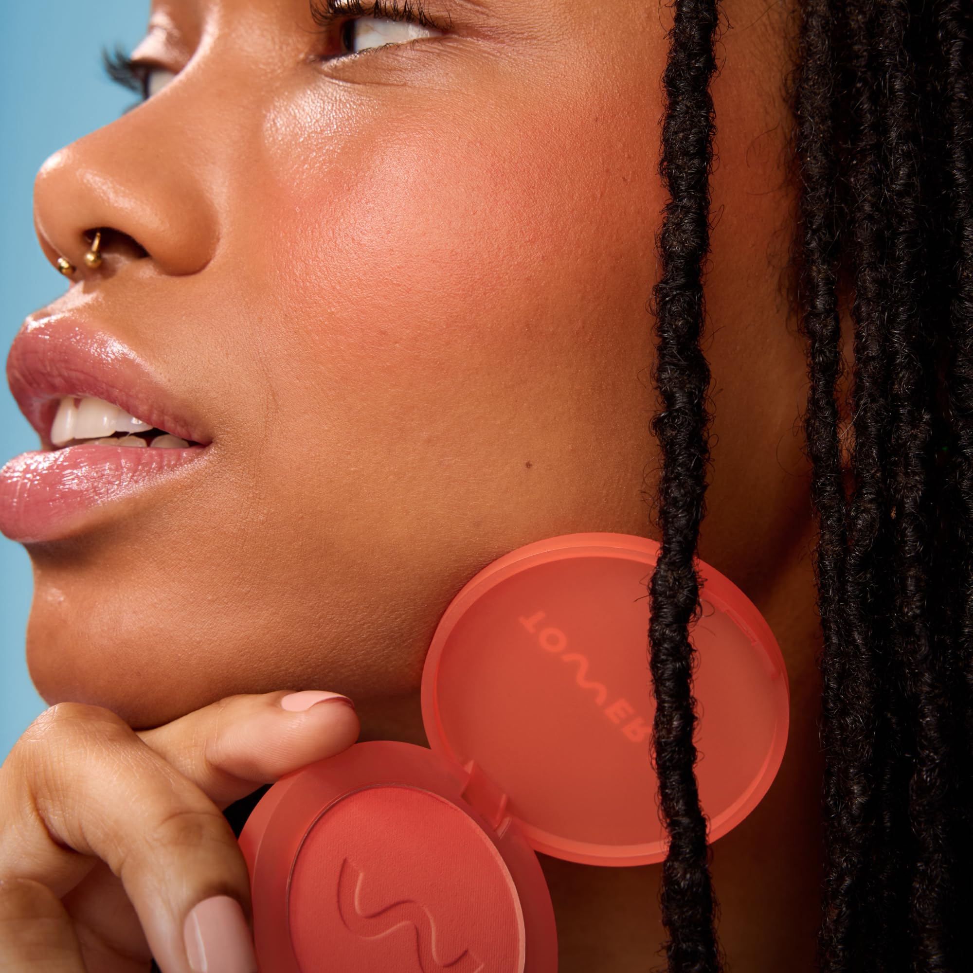 Tower 28 GetSet™ Soft Matte Powder Blush - Self-Setting 12-Hr Longwear Sweat-Proof Formula - Pigmented Raspberry Red Blush Sunset Shirley x Toni Bravo Collab