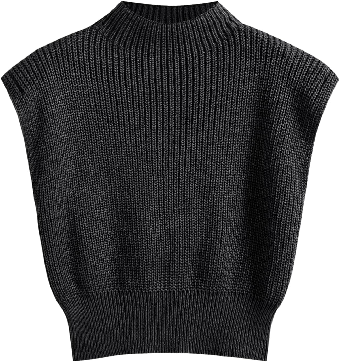 CIDER Women's Mock Neck Sleeveless Sweater Tops Cap Sleeve Sweater Vests Tank Tops