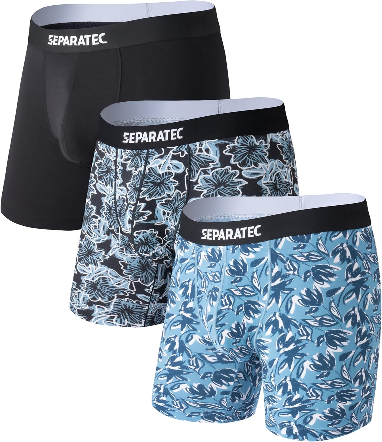 Separatec Mens Underwear with Pouch Moisture Wicking Dual Pouch Boxer Briefs Rayon From Bamboo Underwear Men, Halloween Theme