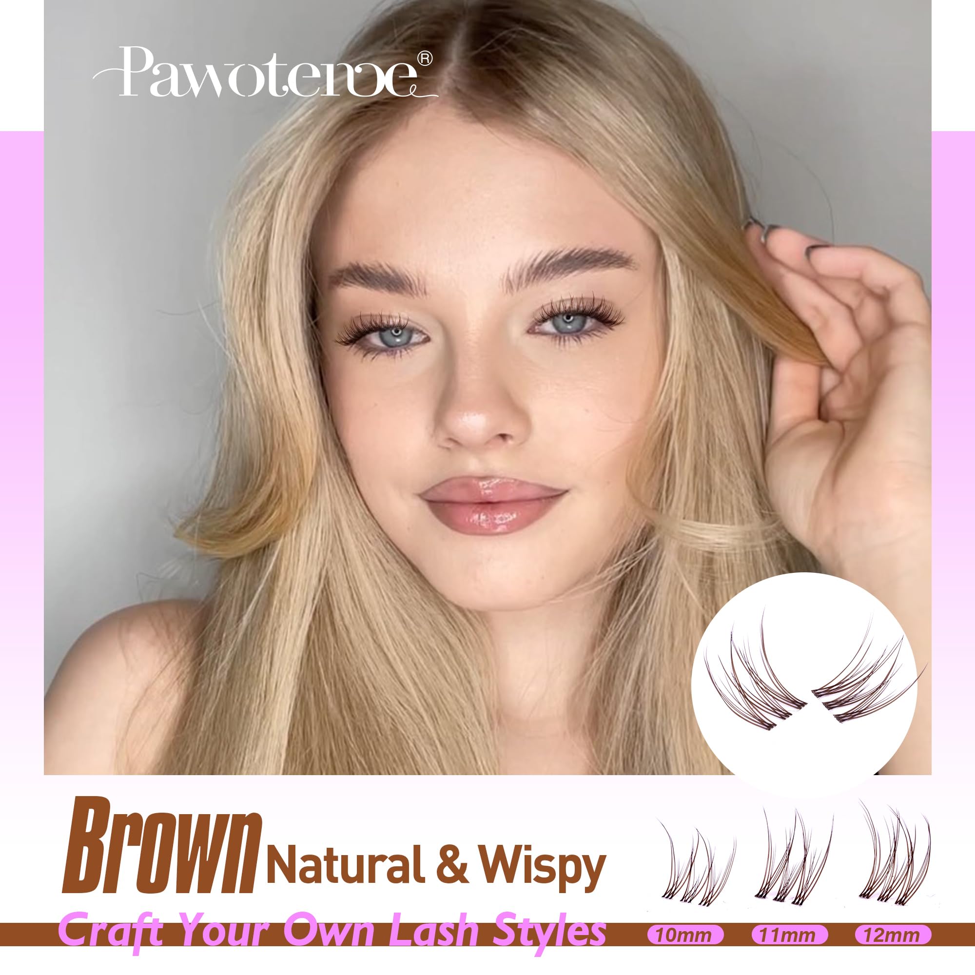 Pawotence Lash Extension Kit DIY 280pcs Lash Clusters Eyelash Extension Kit, 9-16mm 30D 40D Individual Lashes Kit with Lash Bond and Seal, Lash Tweezers for Self Use (30D&40D, 0.07D, 9-16mm, Kit)