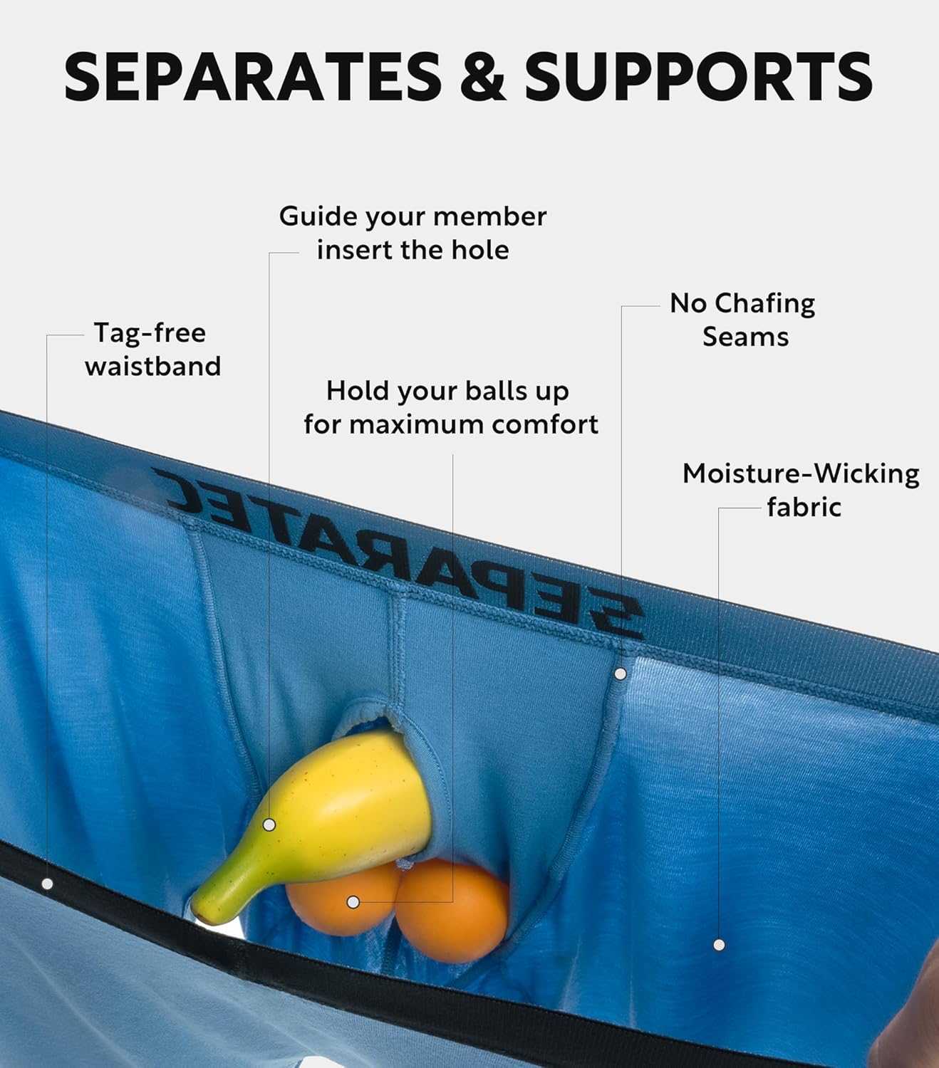 Separatec Dual Pouch Mens Underwear Breathable Cooling Rayon Made from Bamboo Underwear Men, Boxer Briefs and Trunks 7 Pack