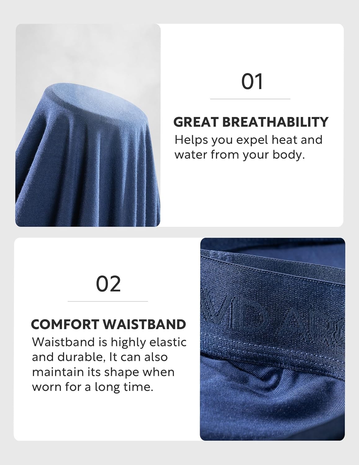 DAVID ARCHY Men's Briefs Modal No Fly Underwear Support Pouch Soft Comfort Briefs for Men 4 Pack