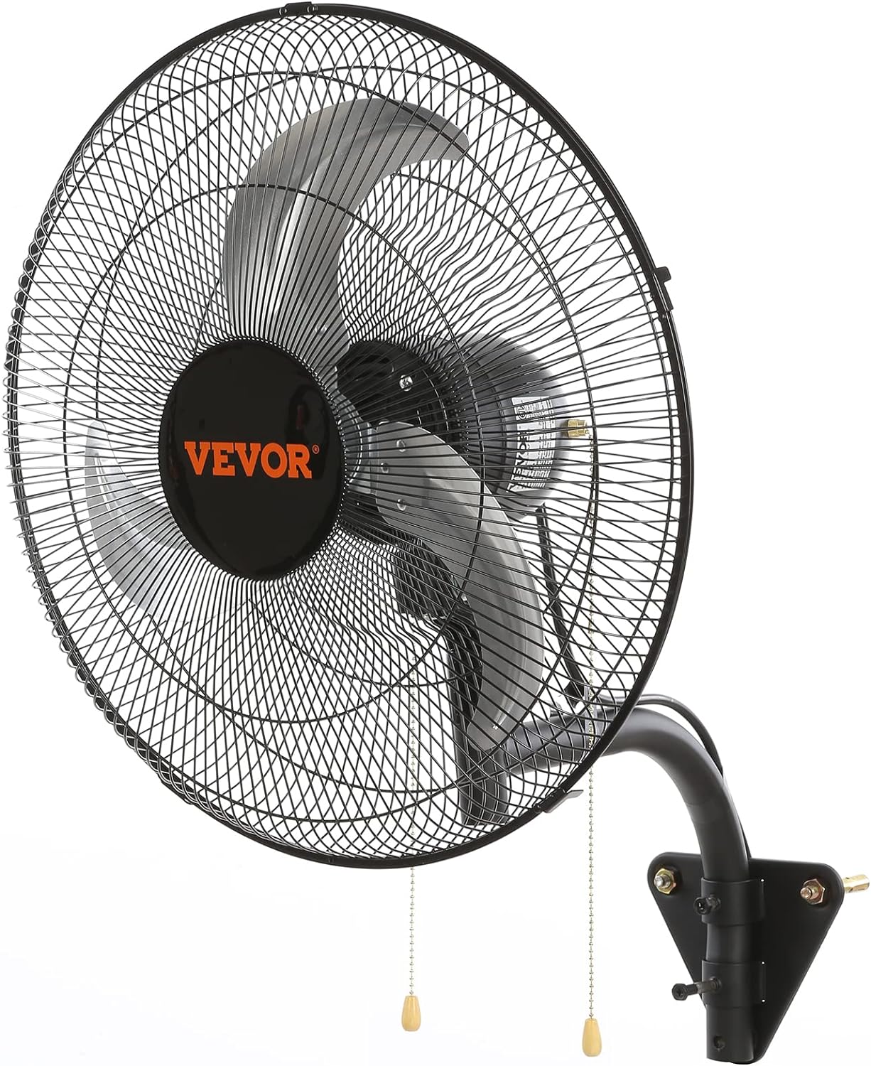 VEVOR Wall Mount Fan, 2 PCS 18 inch Waterproof, 3-speed High Velocity Max. 4000 CFM Industrial Wall Fan for Indoor, Commercial, Residential, Warehouse, Greenhouse, Workshop, Basement, Garage,Black