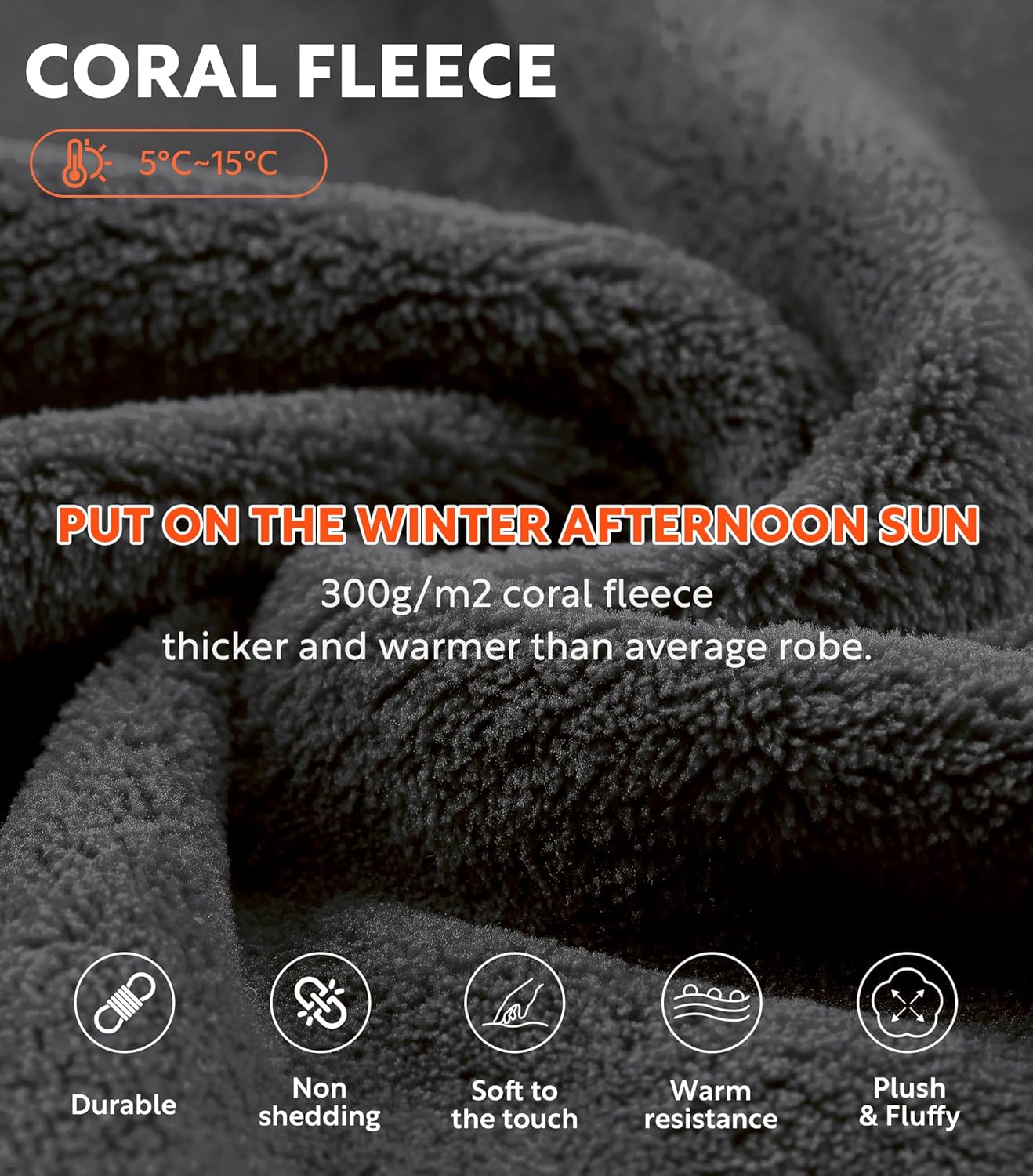 DAVID ARCHY Men's Soft Fleece Plush Robe Full Length Long Bathrobe