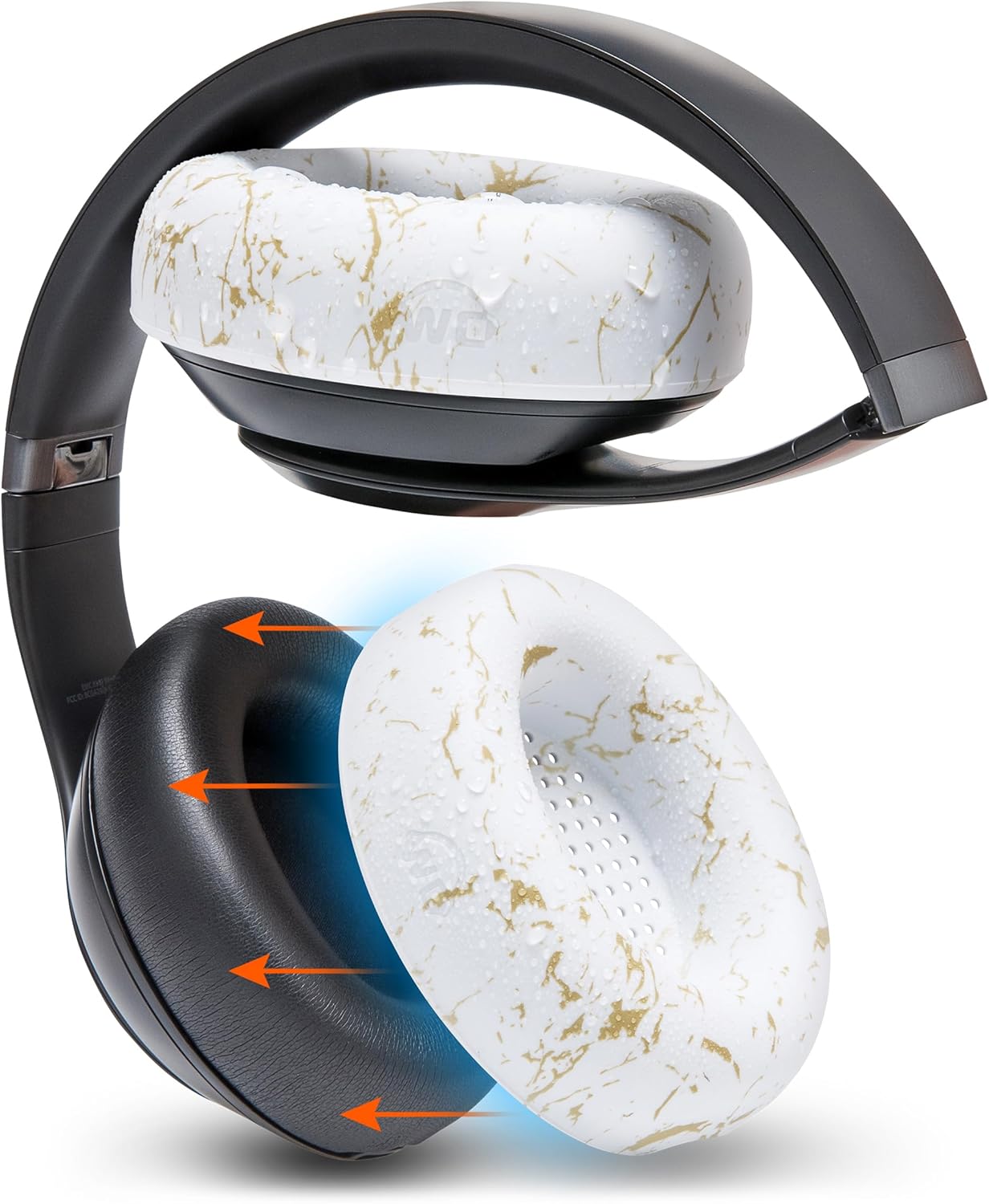 WC SweatZ Studio Pro - Patented Protective Silicone Earpad Covers for Beats Studio Pro Made by Wicked Cushions | Sweatproof & Easily Washable | Black