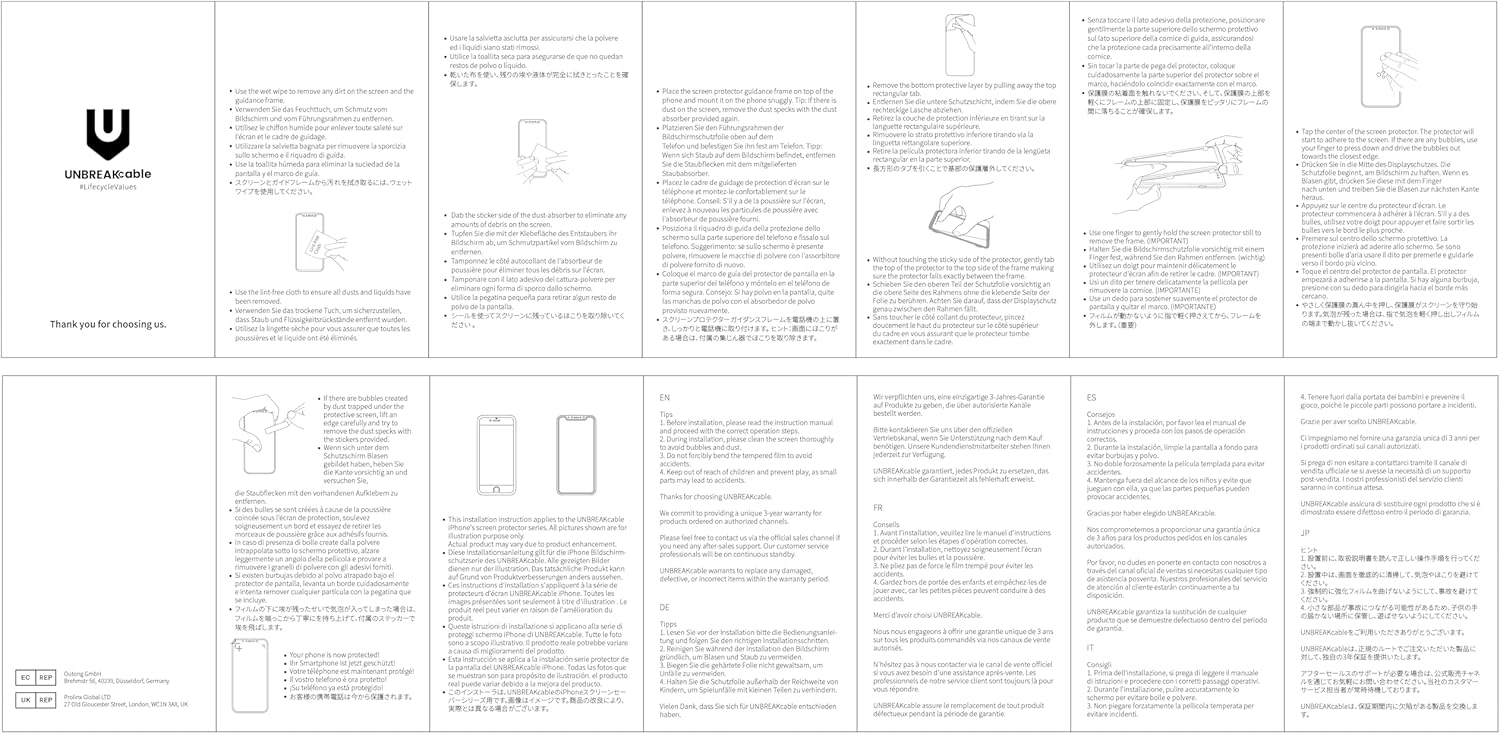 UNBREAKcable 3-Pack Screen Protector for iPhone 16 Pro Max [Military Grade Shatterproof] Tempered Glass Screen for Apple 16 Pro Max [9H Hardness][Full Coverage][Bubble Free][Easy Installation]