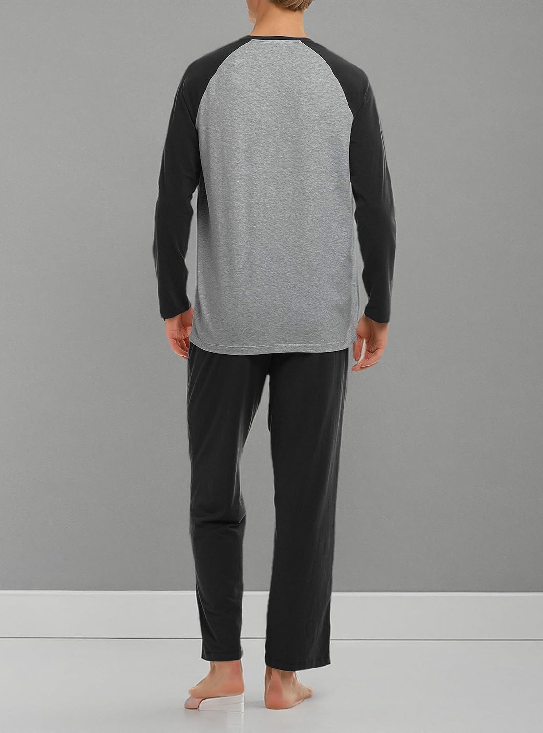 DAVID ARCHY Mens Pajamas Set - Soft Pj Sets for Men Long Sleeve Pajamas Men Cotton Mens Pjs Sets Loungewear with Pockets