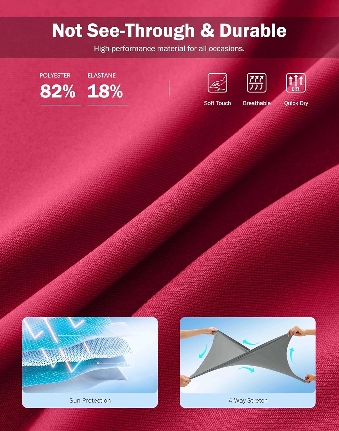 SANTINY 18" Skorts for Women 3 Pockets High Waist Long Athletic Tennis Skirt Golf Skort for Casual Summer Travel