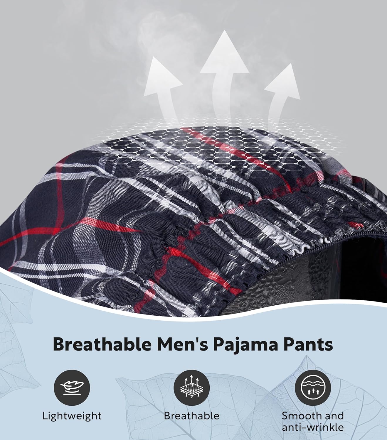 DAVID ARCHY Mens Pajama Pants Soft Cotton Plaid Sleepwear, Comfy Lounge Woven Pajamas Bottoms PJ Pant for Men, 3 pack