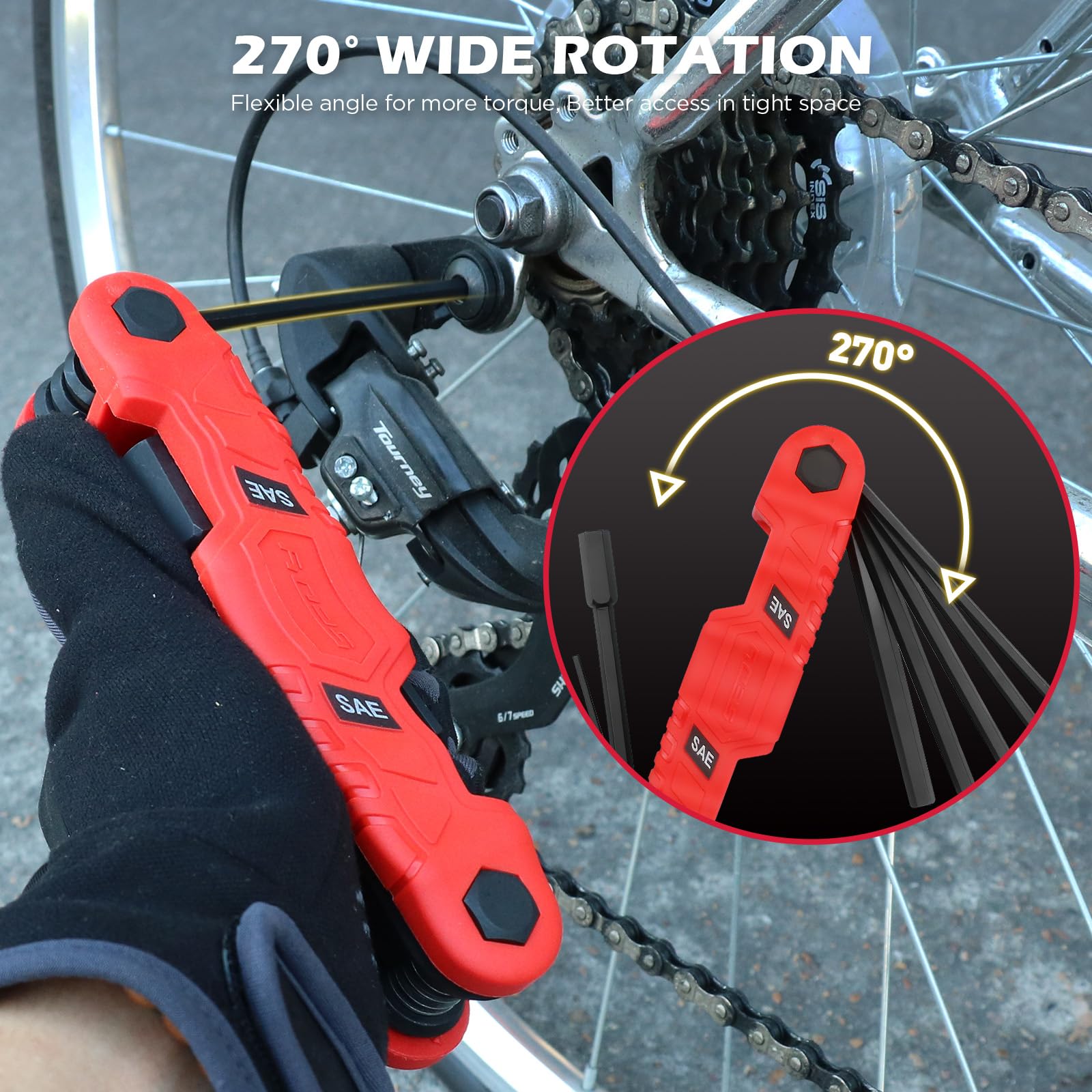 SEDY 32-Piece Hex Key Wrench Set, Metric and SAE Allen Wrenches (0.028-3/8 inch, 0.7-10 mm) L Shape Allen Keys, Chrome Vanadium Steelwith 2x Extension Handle