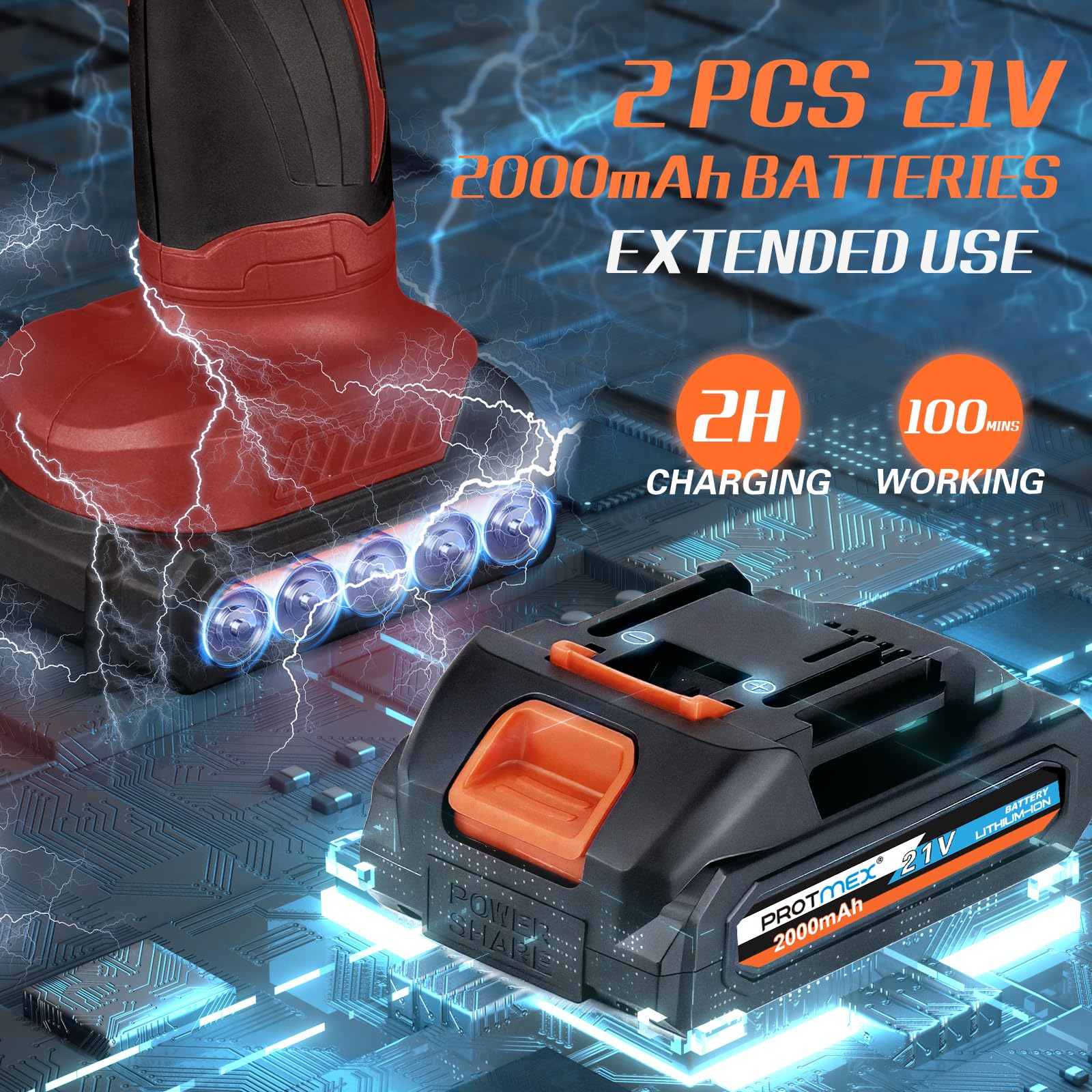 Cordless Car Buffer Polisher w/ 2x2000mAh 21V Batteries, 6 Inch Car buffer Waxer Kit, Car Polishing Machine w/ Extra 18 PCS Attachments & 6 Variable Speed, Car Buffer Polisher for Car Detailing