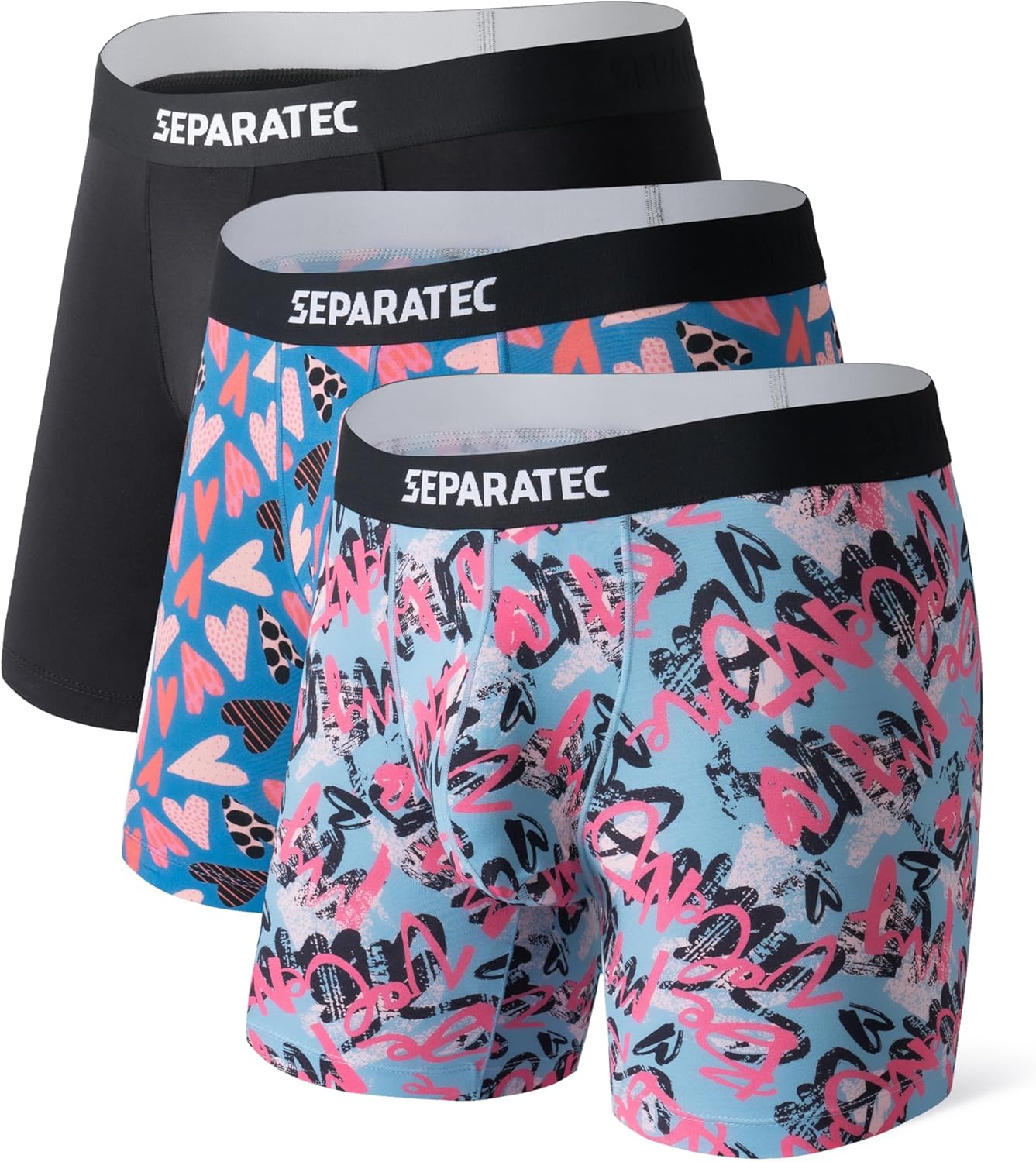 Separatec Mens Underwear with Pouch Moisture Wicking Dual Pouch Boxer Briefs Rayon From Bamboo Underwear Men, Halloween Theme