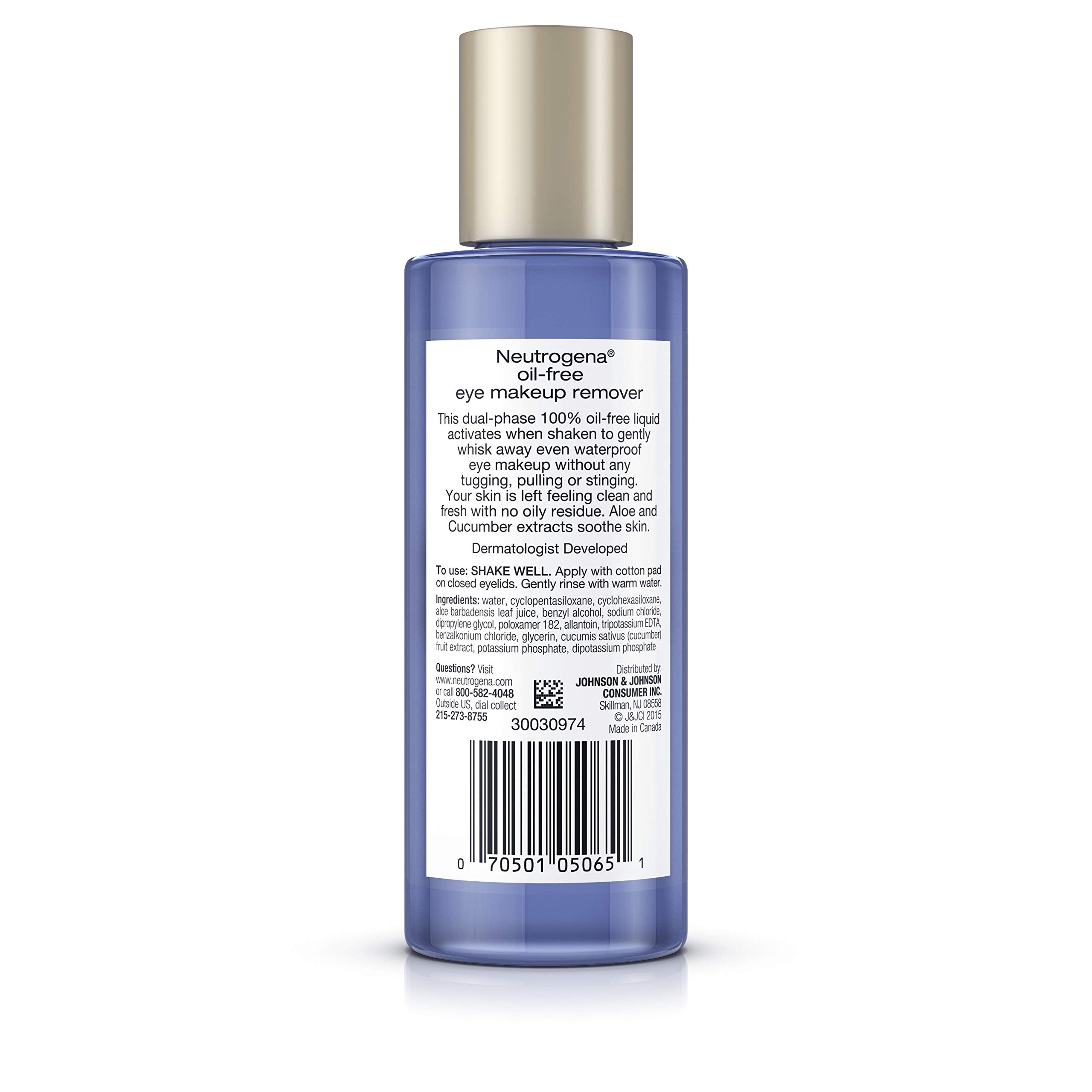 Neutrogena Gentle Oil-Free Eye Makeup Remover & Cleanser for Sensitive Eyes, Non-Greasy Makeup Remover, Waterproof Mascara Remover, Dermatologist & Ophthalmologist Tested, 8 fl. oz