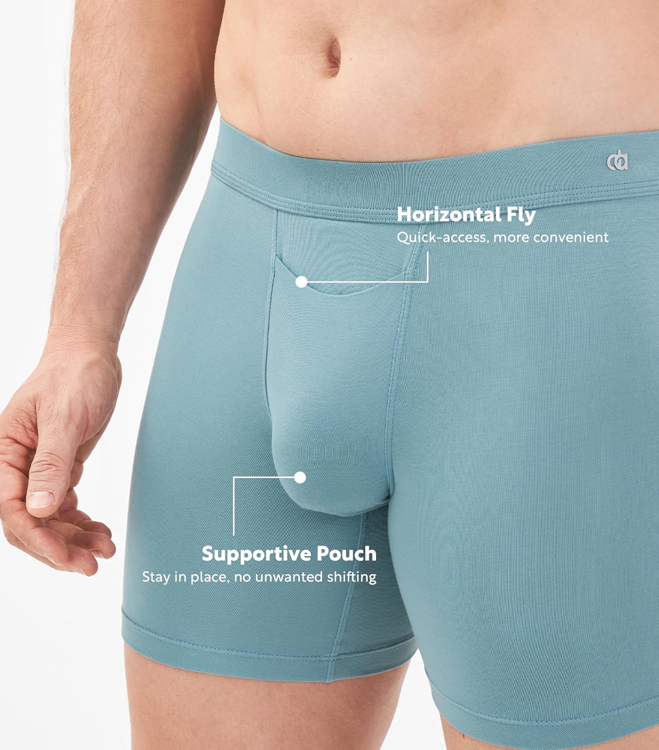 DAVID ARCHY Men's Breathable Underwear Soft Comfortable Moisture-Wicking with Fly Underwear Boxer Briefs for Men 3 Pack