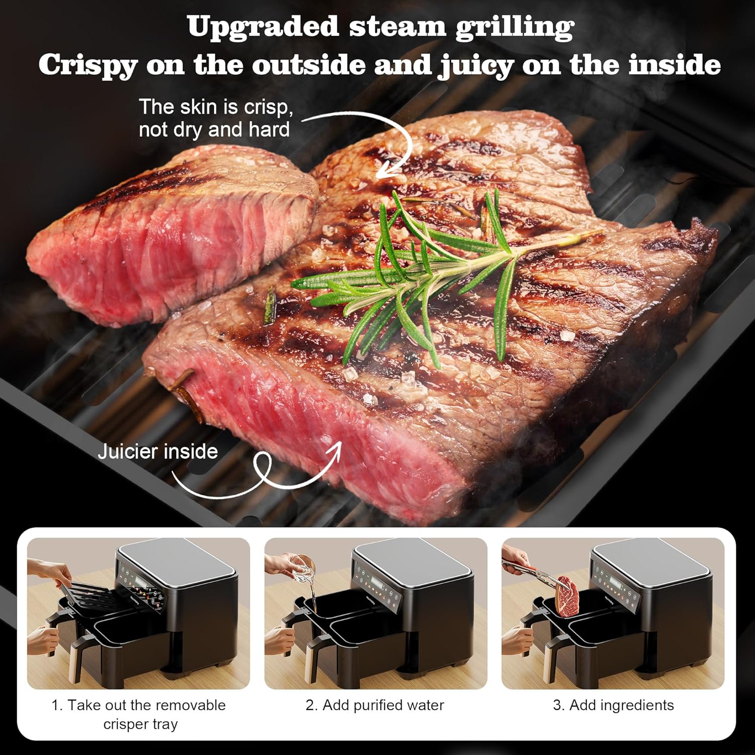 10QT Large Dual Basket Air Fryer with Viewing Window and 50pcs Paper Liners, 10-in-1 Digital Touchscreen Double Zone Air Fryers, SyncCook to Bake,Roast,Reheat,Broil, Nonstick Dishwasher Safe