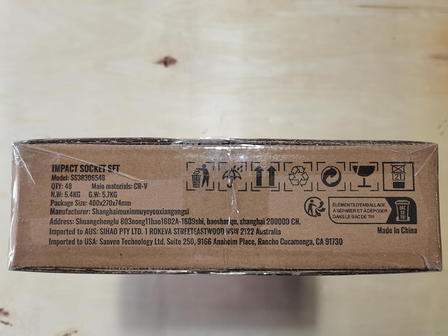 VEVOR Impact Socket Set 3/8" Drive, 48-Piece Standard SAE (5/16 to 3/4 inch) & Metric (8 to 22 mm) Size, Deep & Shallow, 6 Point, CR-V, Extension Bar, Universal Joint, 1/2" F to 3/8" M Reducer