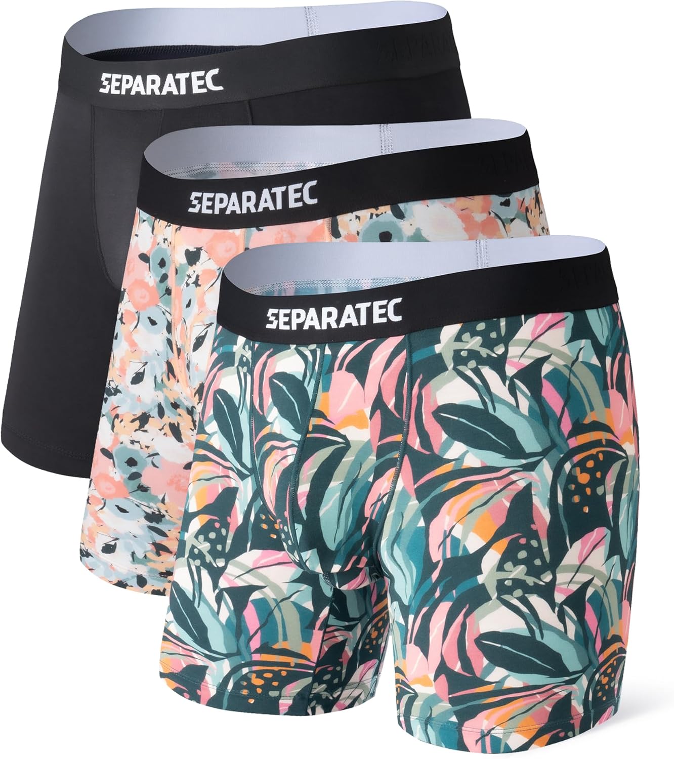 Separatec Mens Underwear with Pouch Moisture Wicking Dual Pouch Boxer Briefs Rayon From Bamboo Underwear Men, Halloween Theme