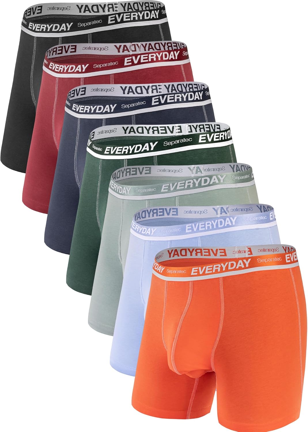 Separatec Cotton Dual Pouch Men's Underwear Comfortable Soft Breathable Everyday Boxer Briefs for men 7 Pack