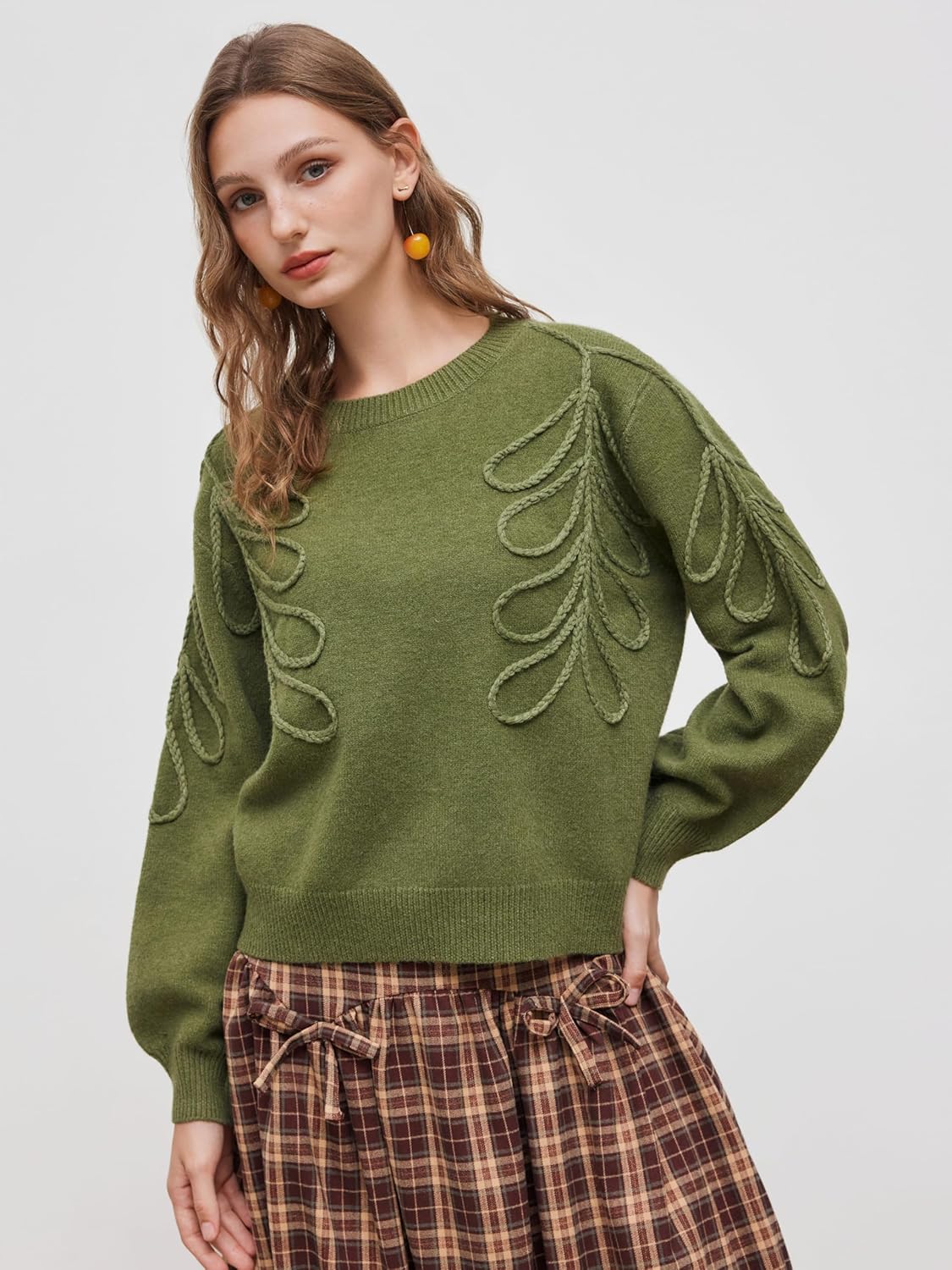 CIDER Women's Oversized Sweaters Long Sleeve Round Neck Tops Knit Pullover Sweater