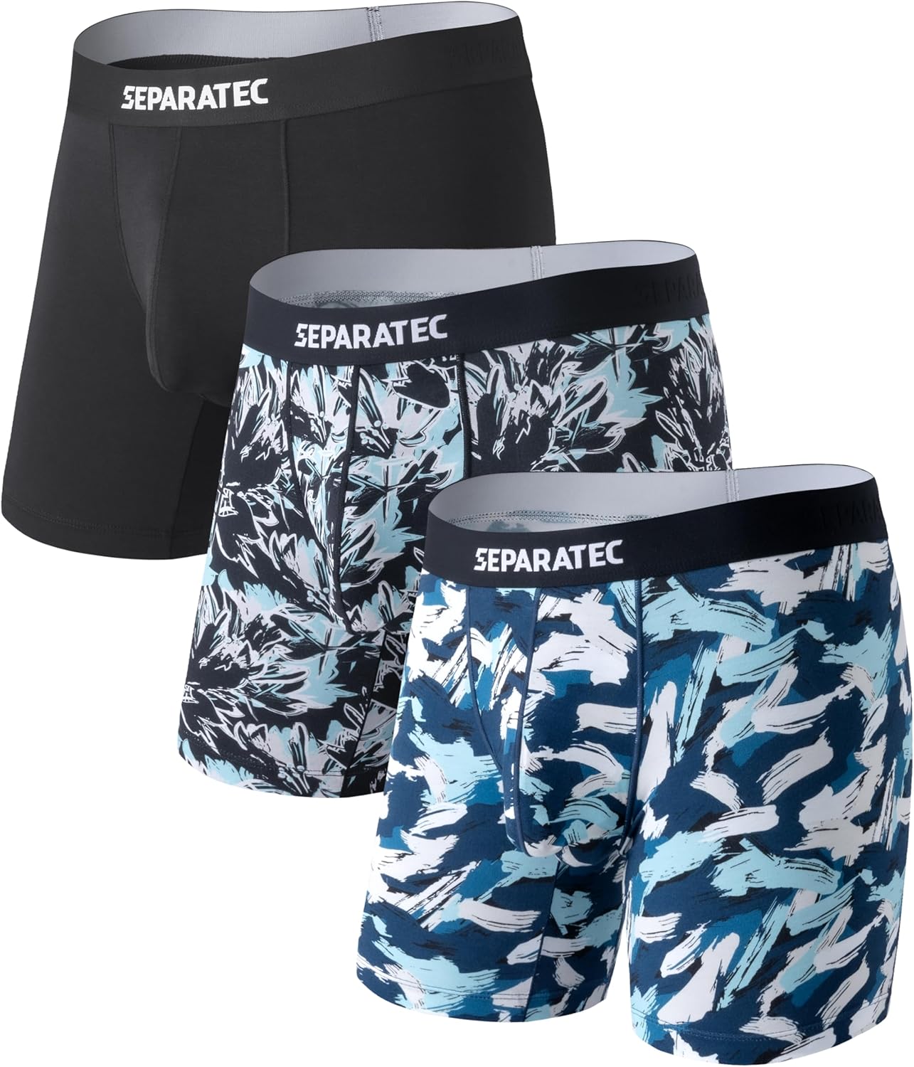 Separatec Mens Underwear with Pouch Moisture Wicking Dual Pouch Boxer Briefs Rayon From Bamboo Underwear Men, Halloween Theme