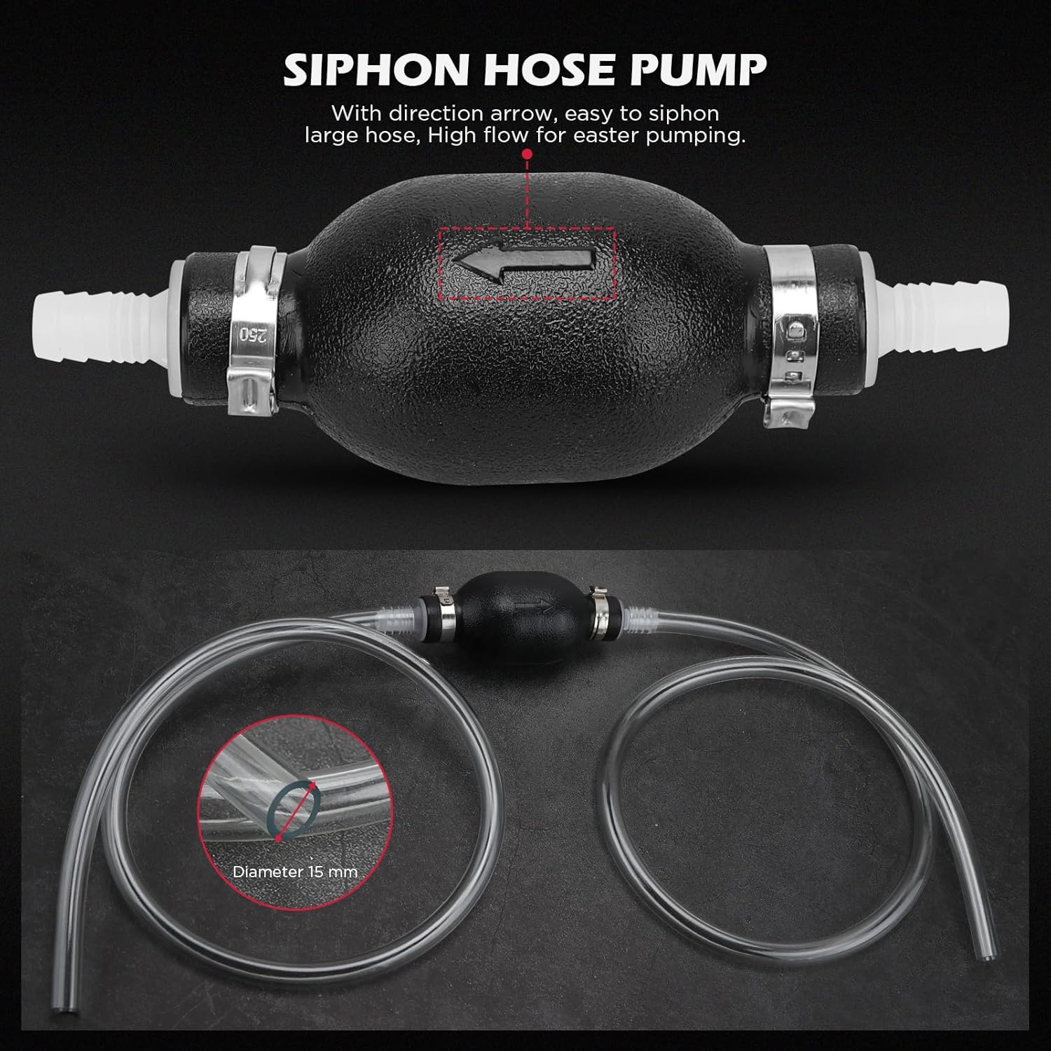 22-Piece No-Spill Coolant Filling Funnel Kit and Siphon Hose Pump, Radiator Coolant Filling Spill-Proof Funnel Kit with Adapters, Extensions, PVC Hose, Engine Oil Funnels, Towel for Universal Vehicle