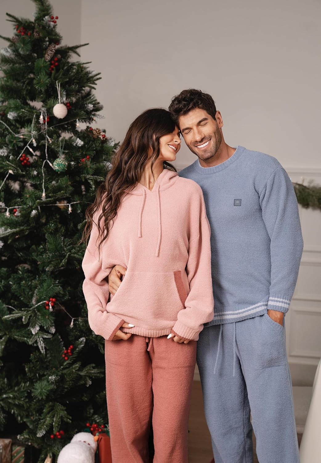 DAVID ARCHY Fleece Pajamas Women Warm Winter Fuzzy Cozy Pjs Sets Soft Comfy Long Sleeve Tops and Pants Sleepwear Loungewear