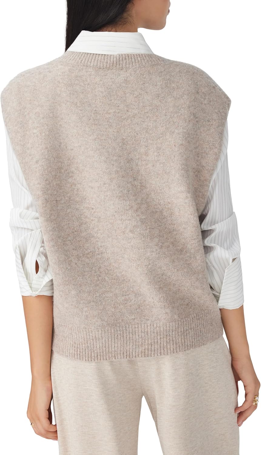 CIDER Women's Knit Sweater Vest Loose Fit Sleeveless Round Neck Oversized Pullover Sweater