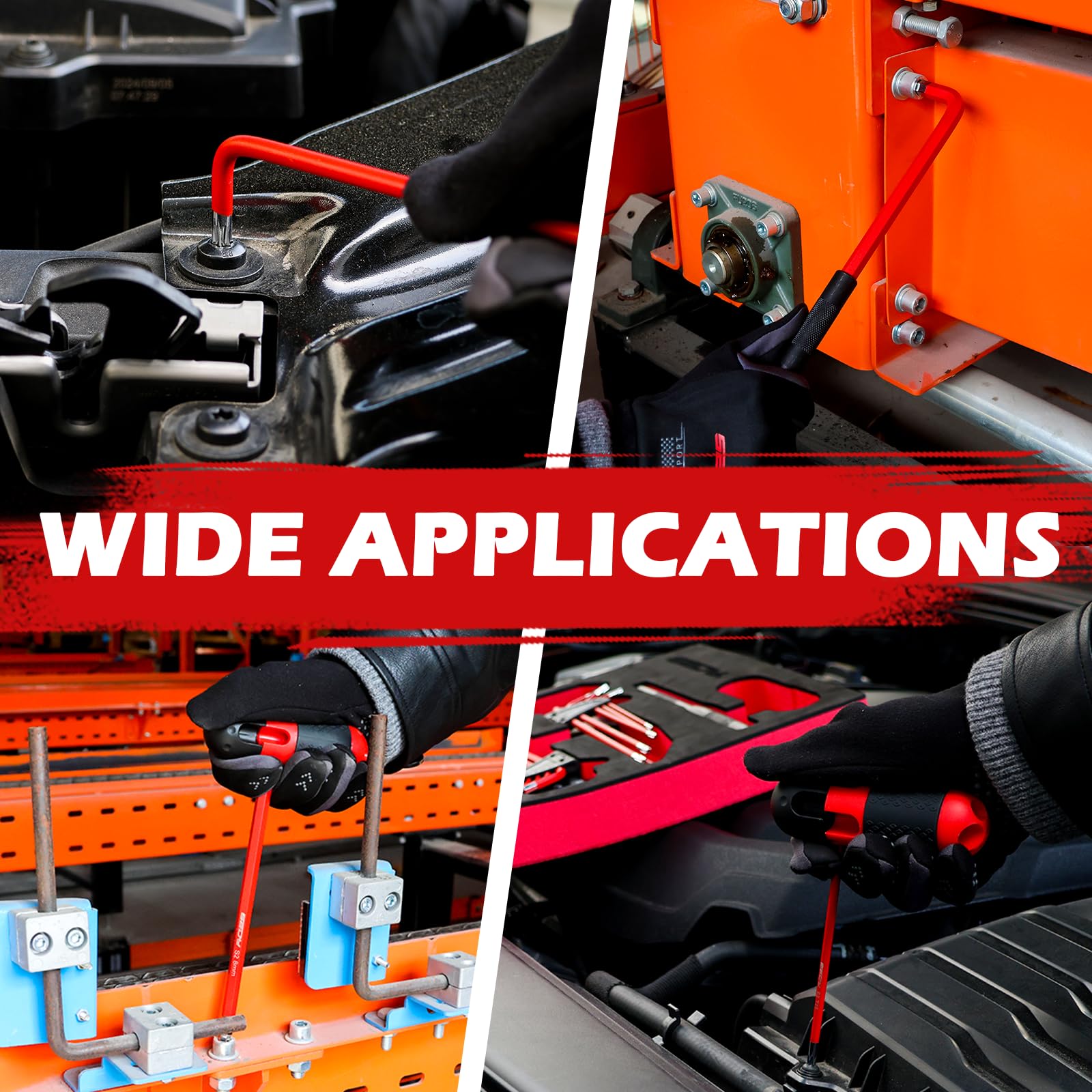 SEDY 32-Piece Hex Key Wrench Set, Metric and SAE Allen Wrenches (0.028-3/8 inch, 0.7-10 mm) L Shape Allen Keys, Chrome Vanadium Steelwith 2x Extension Handle