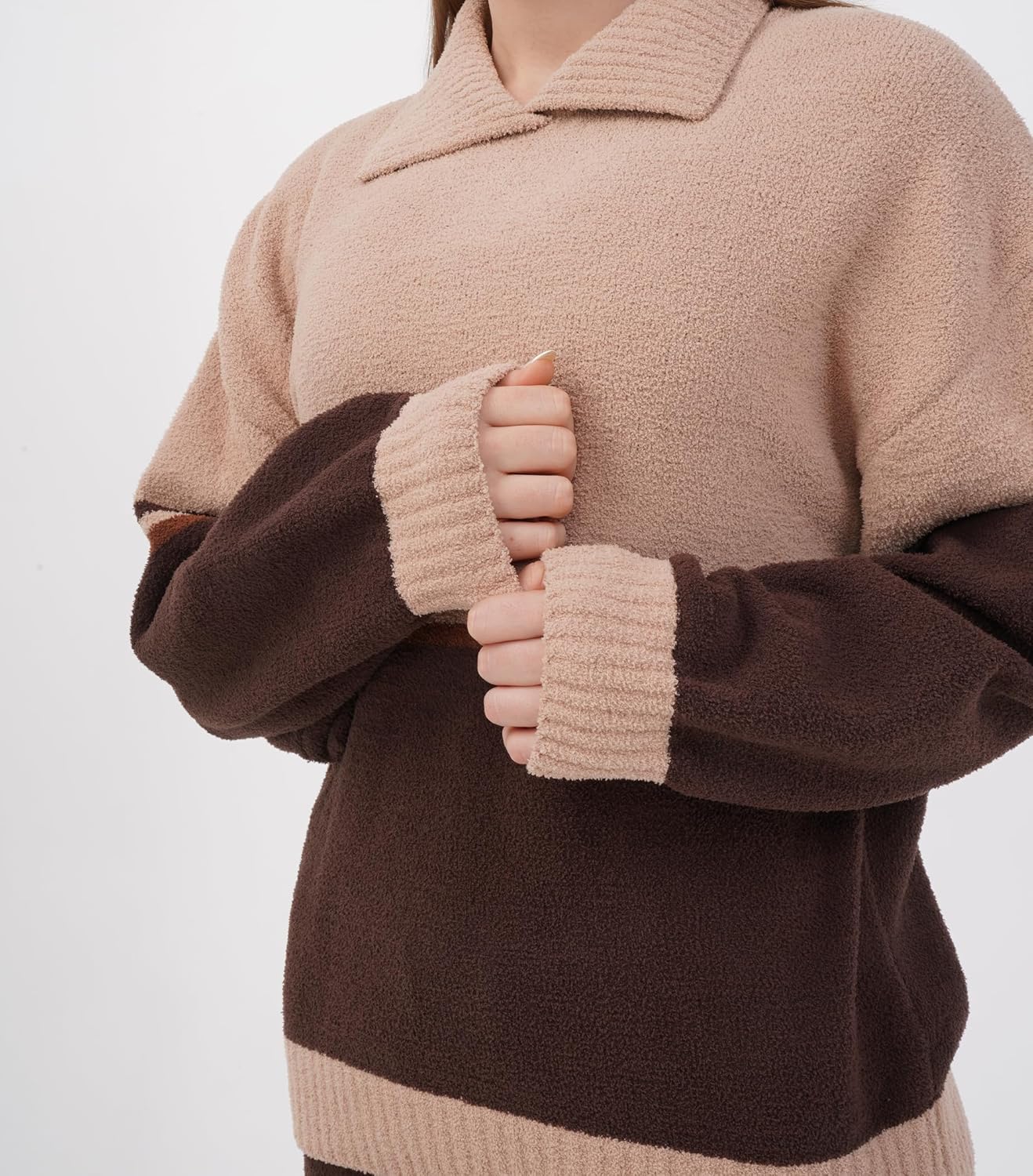 DAVID ARCHY Fleece Pajamas Women Warm Winter Fuzzy Cozy Pjs Sets Soft Comfy Long Sleeve Tops and Pants Sleepwear Loungewear