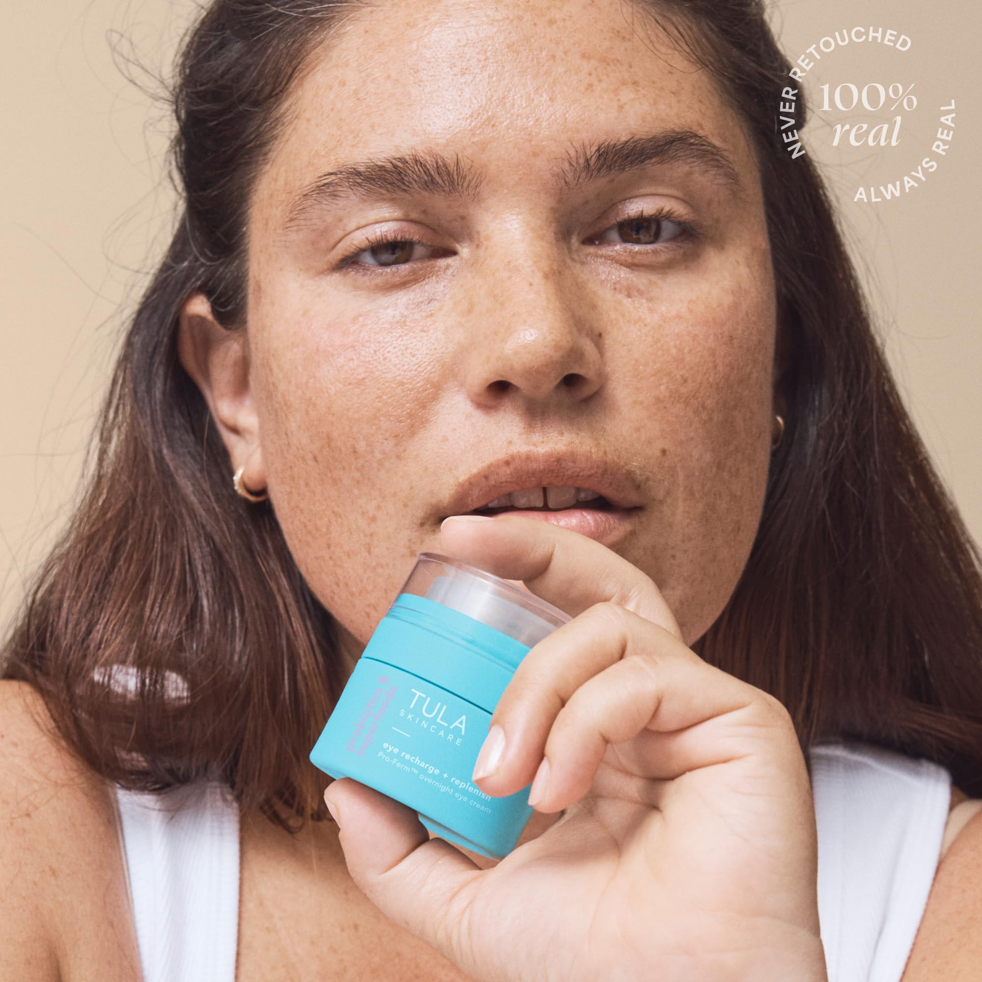 TULA Skin Care Eye Recharge + Replenish - Pro-Ferm Overnight Eye Cream with Retinal, Protects & Intensely Hydrates, Minimizes the look of Fine Lines & Wrinkles, 0.5 Fl. oz.