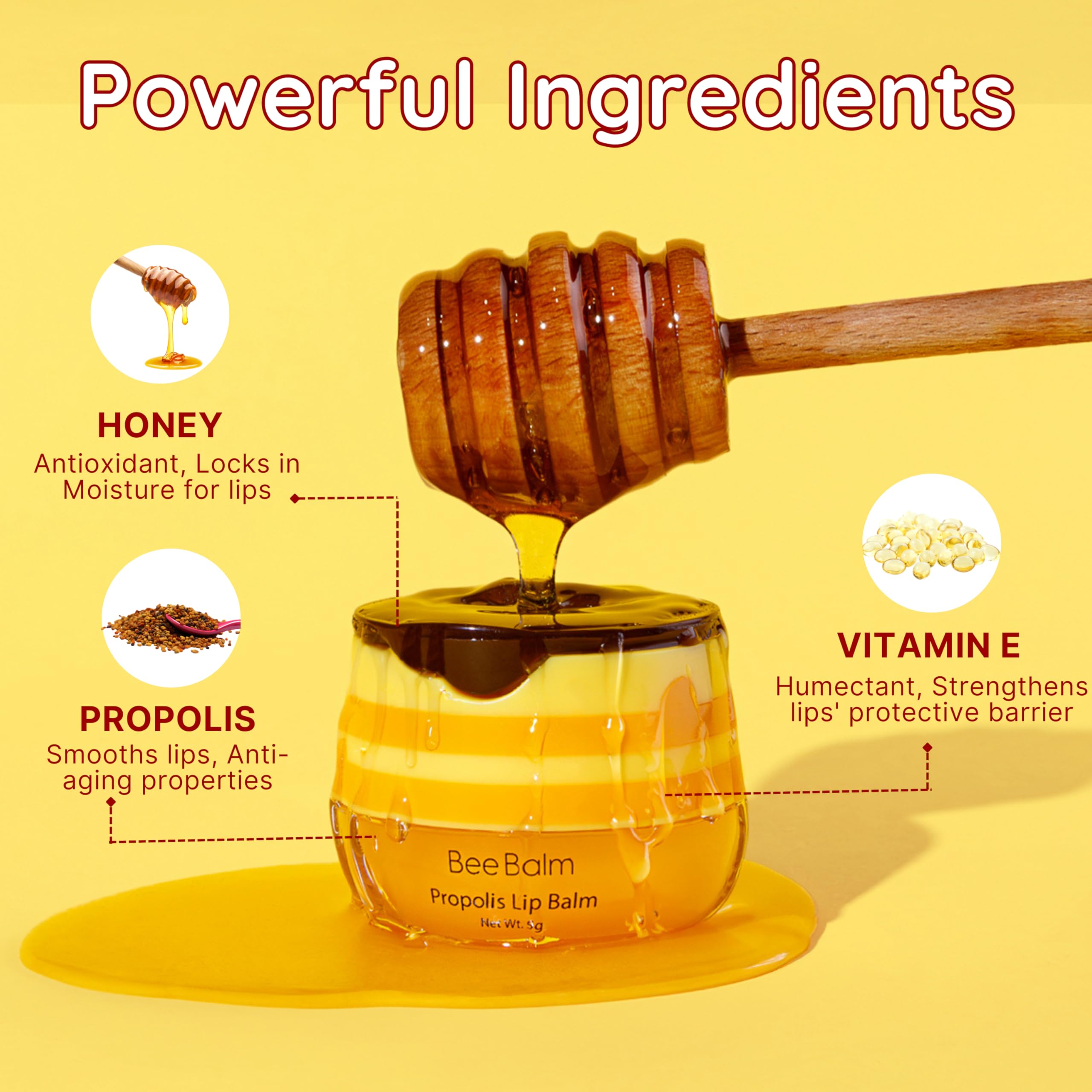 Original My Bee Balm Lip Balm - 2 pack Hydrating Balm Honey Pot for Dry, Chapped & Cracked Lips - Enriched with Propolis, Honey & Vitamin E - Soften, Smooth & Reduce Lip Lines