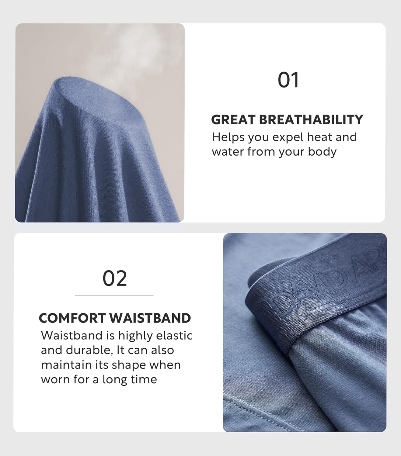 DAVID ARCHY Men's Briefs Modal No Fly Underwear Support Pouch Soft Comfort Briefs for Men 4 Pack