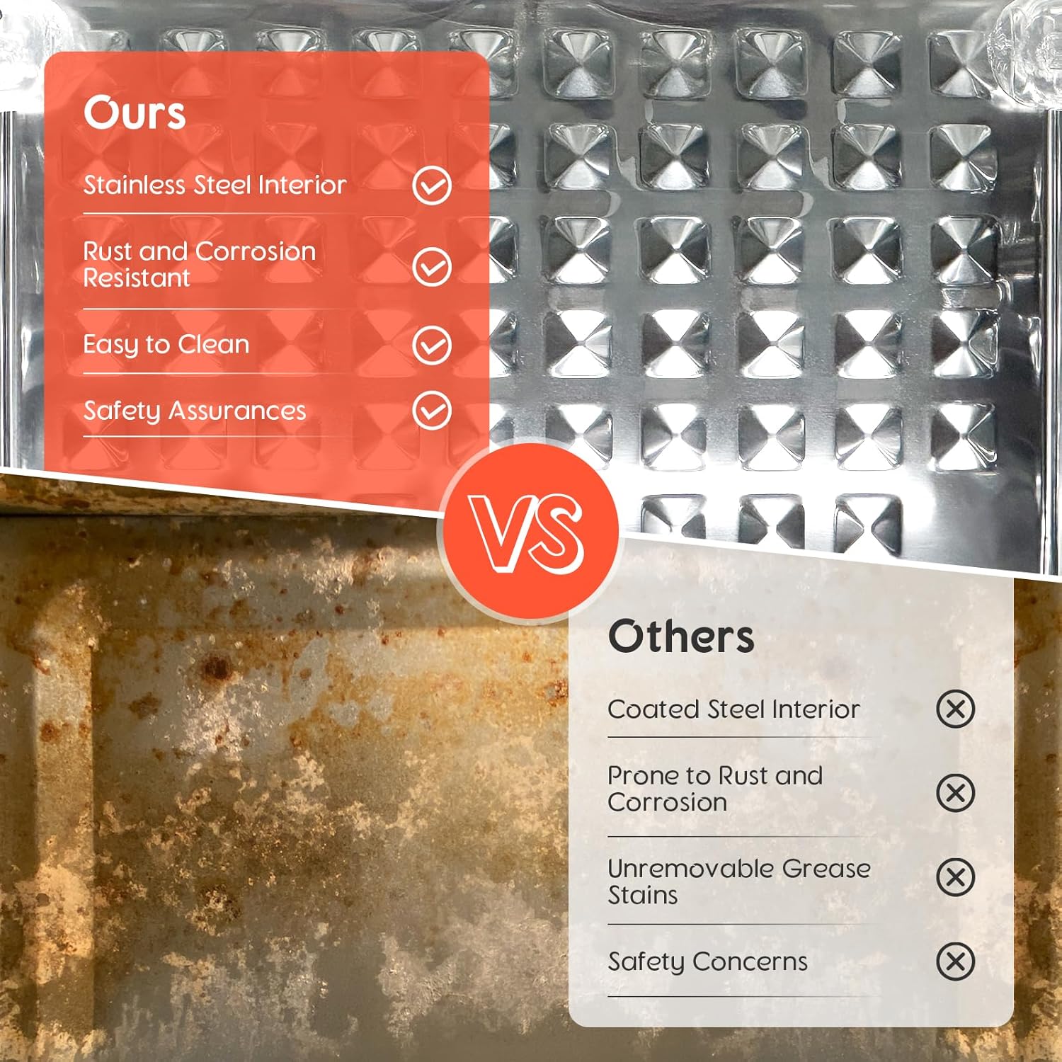 24Qt Dual Zone Air Fryer Oven with Rotisserie, Extra Large Double Air Fryers Mini Oven Digital 1800W 10 in 1 Airfryer Countertop Convection Toaster Oven Combo, Stainless Steel Inner, 360° Even Heating