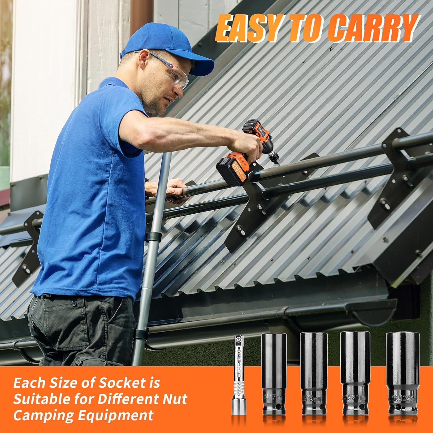 900Ft-lbs (1200N.m) Cordless Impact Wrench & Cordless Car Buffer Polisher