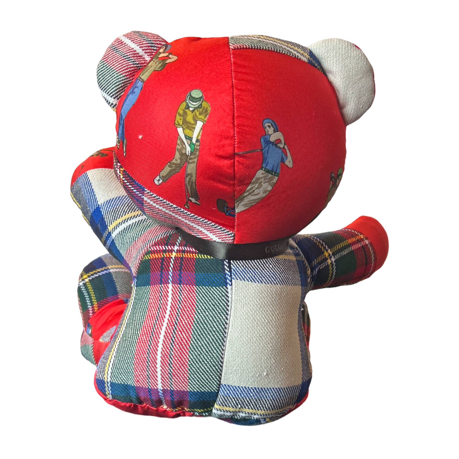 Tee Time Vintage Silk Scarf Patchwork Teddy Bear