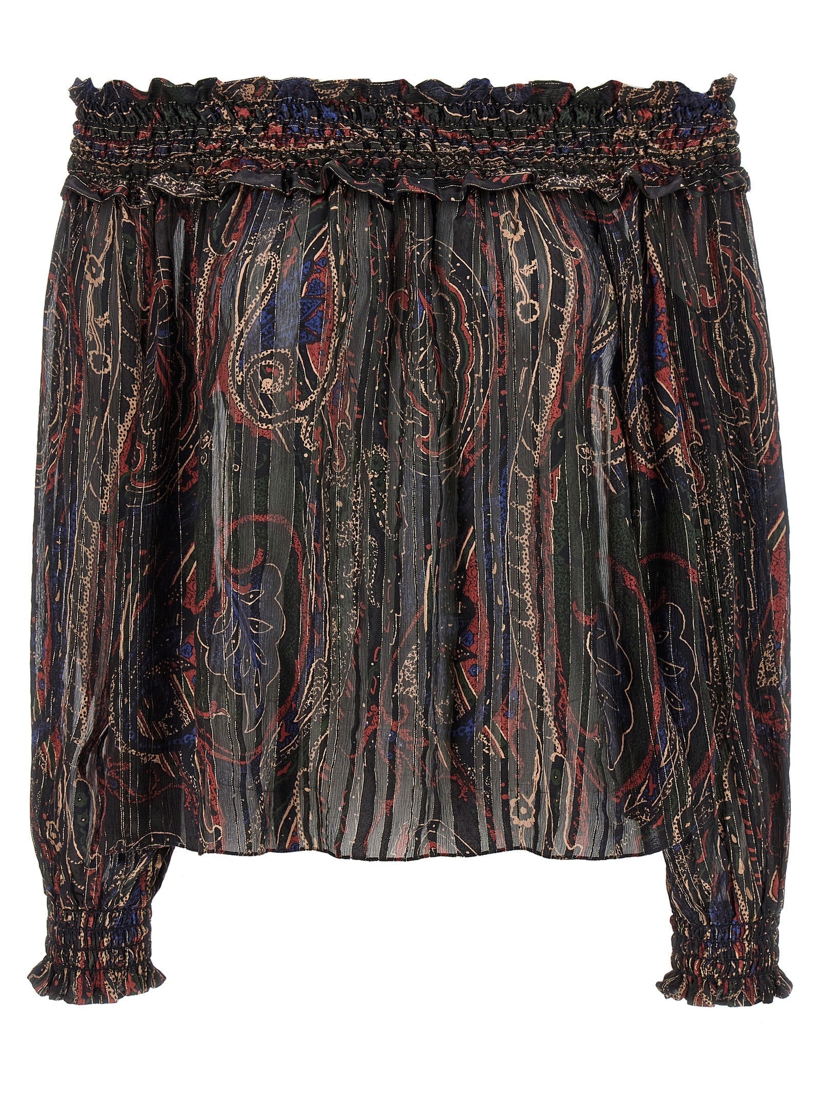 Saint Laurent Women Smock Stitch Blouse